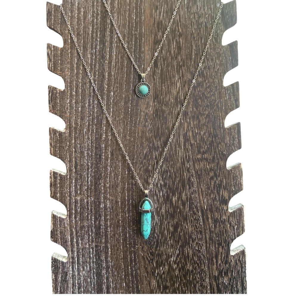 Turquoise Pendant Necklace Set
